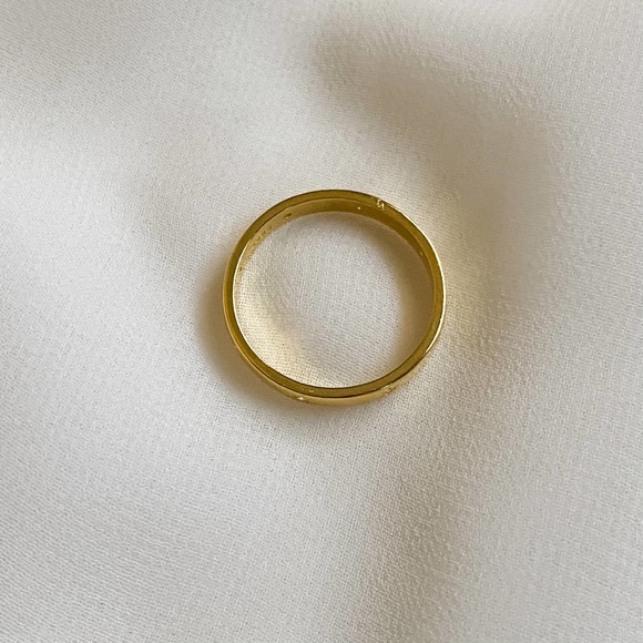 Gold 925 Sterling Sun CZ Diamond Ring - Picture 4 of 9